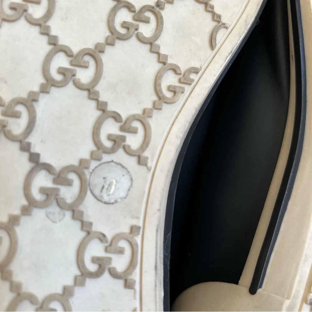 GUCCi Boulevard Black Leather Web Strap Detail Sneakers Gucci Sz 10/US10.5